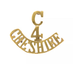 C 4 Cheshire Shoulder Title Brass Metal