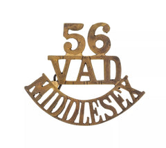 56 Voluntary Aid Detachment Middlesex Shoulder Title Brass Metal