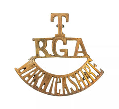 T R.G.A Warwickshire Shoulder Title Brass Metal