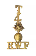 T 4 Royal Welsh Fusiliers Shoulder Title Brass Metal