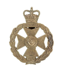 Queens Crown Royal Green Jackets Cap Badge White Metal