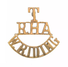 Territorial Royal Horse Artillery W.Riding Shoulder Title Brass Metal