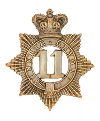 11th North Devon Glengarry Badge Brass Metal