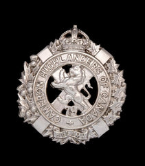 79th Canadian Cameron Highlanders Collar Badge Hallmarked Silver
