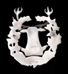 Gordon Highlanders Officers Cap Badge Hallmarked Silver