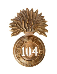 104th Munster Fusiliers 2nd Battalion Glengarry Badge Brass Metal