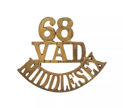 68 Voluntary Aid Detachment Middlesex Shoulder Title Brass Metal