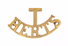 T Herts Shoulder Title Brass Metal