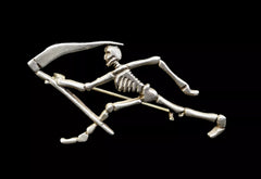 French Escadrille SPA 95 Squadron Grim Reaper Skelton Badge Silver