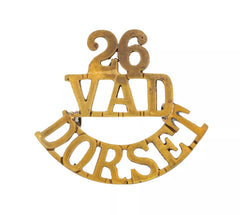 26 Voluntary Aid Detachment Dorset Shoulder Title Brass Metal