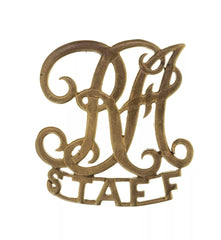 R.A Staff Shoulder Title Brass Metal