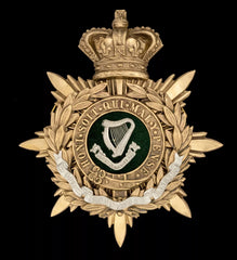 Connaught Rangers Blue Cloth Officers Helmet Plate