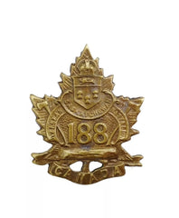 188th Overseas Saskatchewan Canadian Cap Badge Brass metal