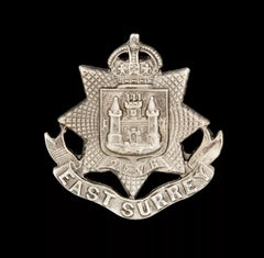 East Surrey 2nd Volunteers Battalion Cap Badge Hallmarked Silver