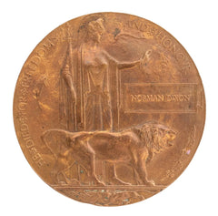 WW1 Memorial Plaque Norman Dixon Original