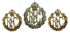Royal Flying Corps Cap Badge & Collars OSD Officers Brass Metal