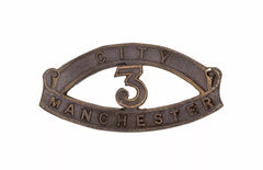 3rd City Of Manchester Shoulder Title Brass Metal