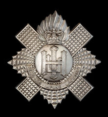 Queens Crown Highlanders Light Infantry Pipers Badge Hallmarked Silver