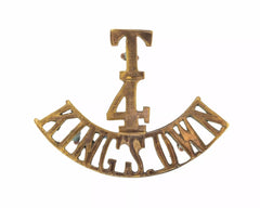 T 4 Kings Own Shoulder Title Brass Metal