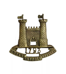 Loyal Suffolk Hussars Cap Badge Brass Metal