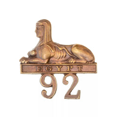 92nd Gordon Highlanders Forage Cap Badge Brass Metal