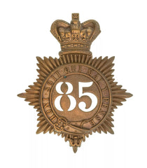 85th Shropshire Light Infantry 2nd Battalion Quilted Shako Plate Brass Metal