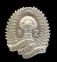 Women's New Zealand Land Service Cap Badge Hallmarked Silver