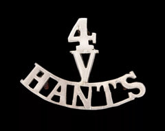 4 Volunteers Hants Shoulder Title White Metal
