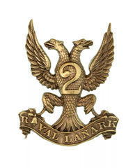 2nd Royal Lanarkshire Scottish Cap Badge Brass Metal