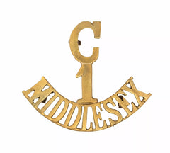 C.1 Middlesex Shoulder Title Brass Metal
