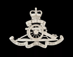 Royal Artillery Territorial Force Cap Badge Brass Metal Complete with slider to the reverse.