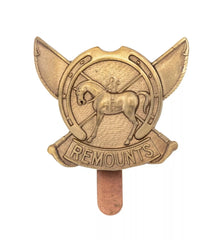 Remounts 2nd Type Cap Badge Brass Metal