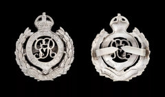 Royal Engineers GVR Cap Badge Officers Hallmarked Silver