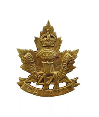 44th Canadian Overseas Battalion Cap Badge Brass Metal
