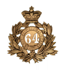 64th North Staffordshire Regiment Last Shako Plate Brass Metal