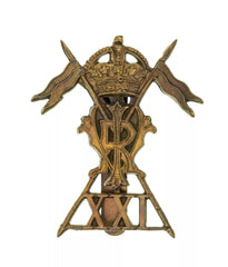 21st Lancers Cap Badge Brass Metal