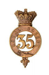 35th Royal Sussex Glengarry Badge Brass Metal