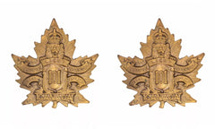 101st Canadian Winnipeg Light Infantry Battalion Collar Badges Brass Metal
