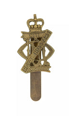 Queens Crown 13/18th Royal Hussars Cap Badge Brass Metal