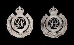 Royal Engineers GVR Cap Badge Hallmarked Silver