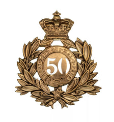 50th Queens Own Regiment Last Shako Plate Brass Metal