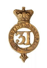 31st Huntingdonshire Glengarry Badge Brass Metal