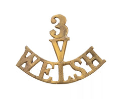 3 Volunteers Welsh Shoulder Title Brass Metal