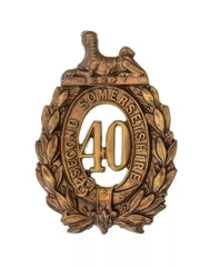 40th South Lancashire Glengarry Badge Brass Metal