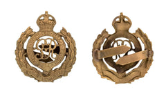 Royal Engineers GVR Cap Badge Officers Brass Metal