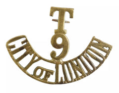 T.9 City of London Shoulder Title Brass Metal