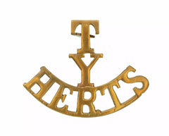T.Y Herts Shoulder Title Brass Metal