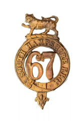67th South Hampshire Glengarry Badge Brass Metal