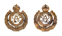 Royal Engineers GVR Cap Badge Brass Metal