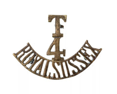 T 4 Royal Sussex Shoulder Title Brass Metal